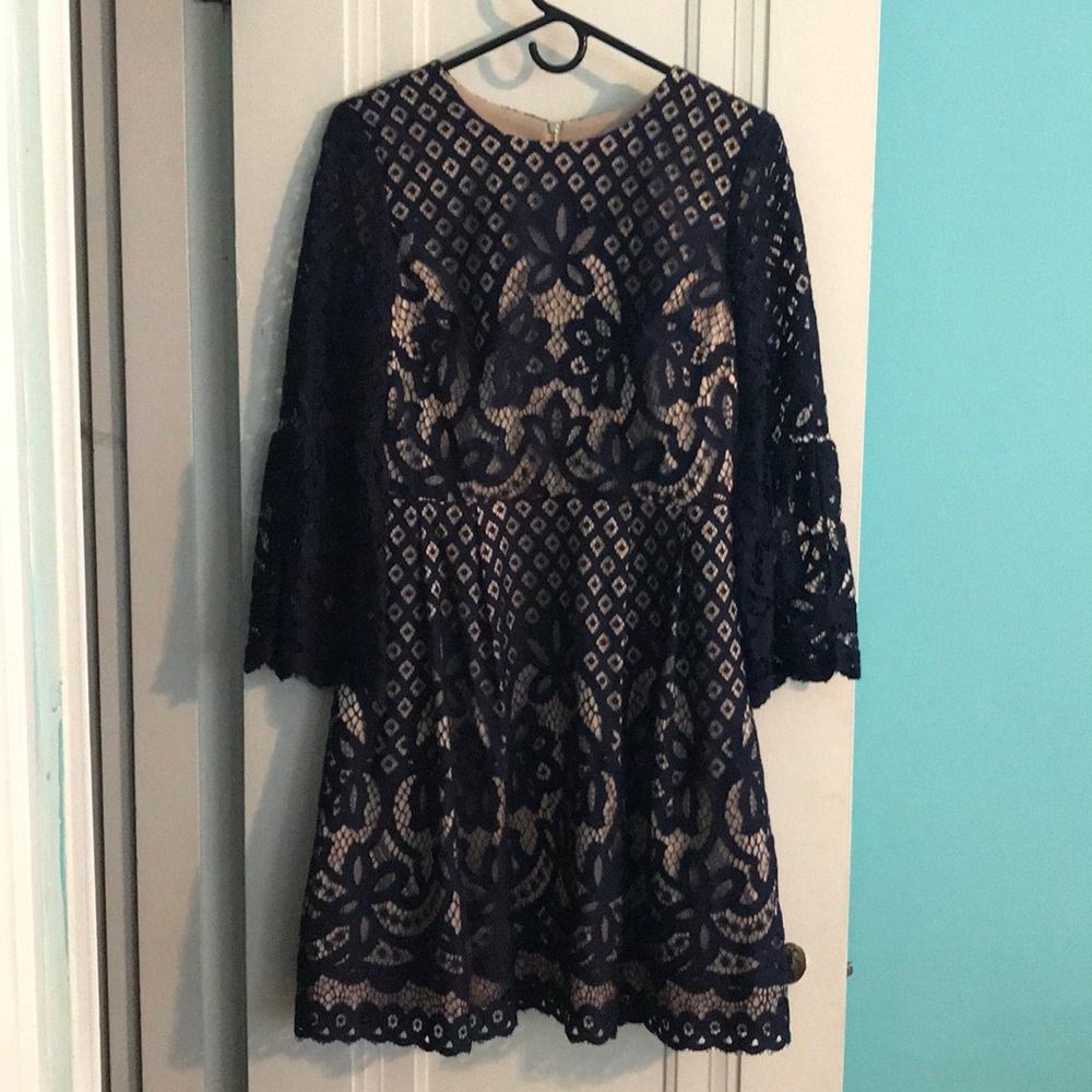 Eliza J Lace Long-Sleeve Dress